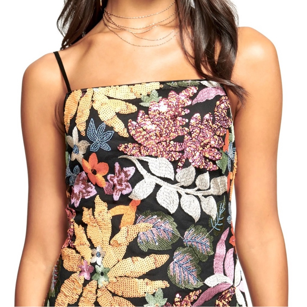 Bloomingdale's Black Yellow Sheath Cocktail Dress